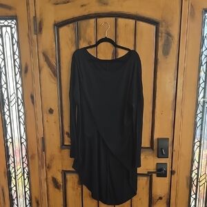 Black Long Sleeve Assymetrical Shirt